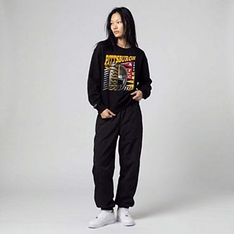 Women's Mitchell & Ness Black Pittsburgh Steelers Street Graphic Crewneck Sweatshirt