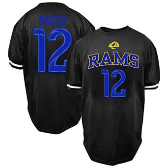 Men's Fanatics Puka Nacua Black Los Angeles Rams Big & Tall Mesh Name & Number T-Shirt