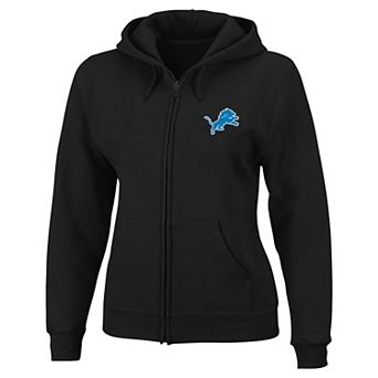 Women's Fanatics Black Detroit Lions Plus Size Full-Zip Hooded Sweatshirt