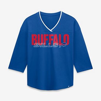 Women's Fanatics Royal Buffalo Bills Team First Deceptive Juke 3/4-Sleeve V-Neck T-Shirt