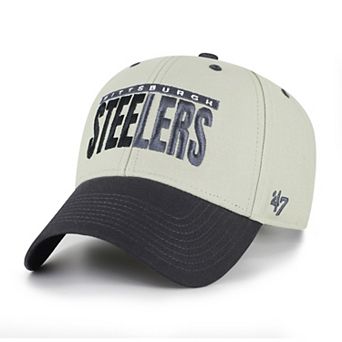 Men's '47 Gray/Black Pittsburgh Steelers Half Block Text MVP Adjustable Hat