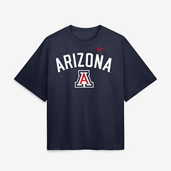 Women's Nike Navy Arizona Wildcats Arch Logo Boxy T-Shirt