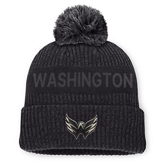 Men's Fanatics Charcoal Washington Capitals Road Phantom Cuffed Knit Hat with Pom