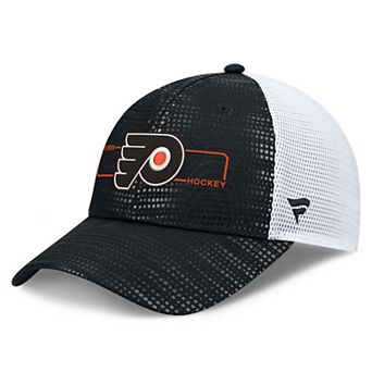 Men's Fanatics Black Philadelphia Flyers Authentic Pro Rink Boxed Logo Trucker Hat
