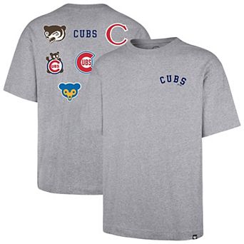 Men's '47 Heather Gray Chicago Cubs History Lock Foundation T-Shirt