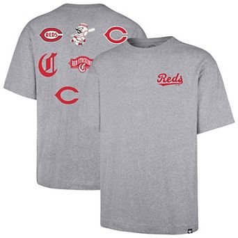 Men's '47 Heather Gray Cincinnati Reds History Lock Foundation T-Shirt