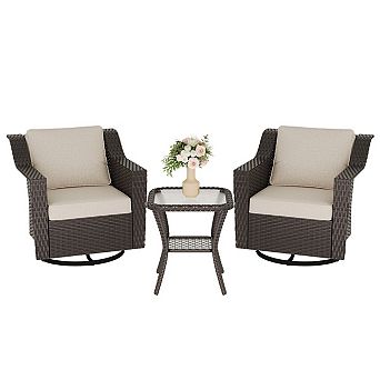 MaxMulti Outdoor Swivel Rocking Chair With Side Table