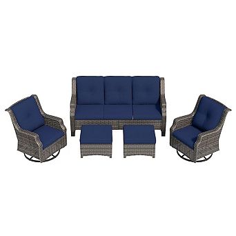 MaxMulti 5 pc Outdoor Wicker Patio Furniture Set
