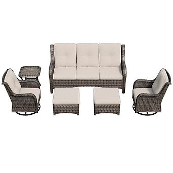 MaxMulti 6 pc Wicker Outdoor Sectional Sofa Set