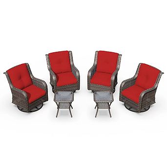 MaxMulti 6 pc Swivel Wicker Patio Conversation Set