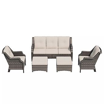 MaxMulti 5 pc Outdoor Patio Conversation Sectional Seating Set