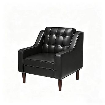 Vabches PU Leather Accent Chair, with Removable Cushions, Button-Tufted Upholstered, Arm Chair