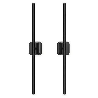 Ollny Rechargeable Wall Sconce, Dimmable Wireless Wall Lamps for Bedroom, Living Room, 2 pc Black