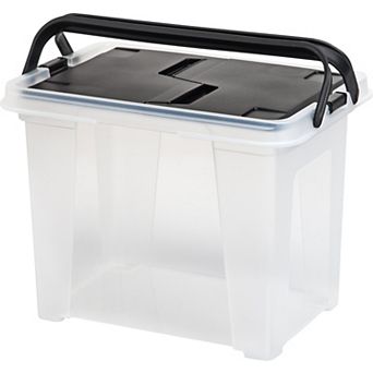 IRIS File Box File Organizer Plastic File Box w/ Winglid for Letter/Legal File