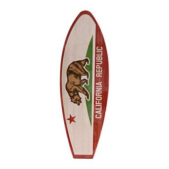 American Art Décor California Republic Surfboard Wall Plaque 10-Inch x 30-Inch