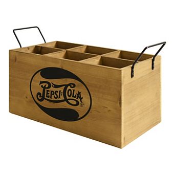 American Art Décor Pepsi-Cola Wooden 6-Compartment Soda Caddy Storage Box