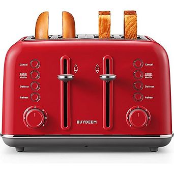 BUYDEEM DT640 4-Slice Toaster with Extra Wide Slots and 7 Shade Settings