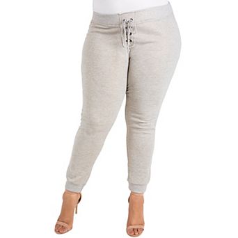 Plus Size Women's French Terry Gold Foil Jogger Pants