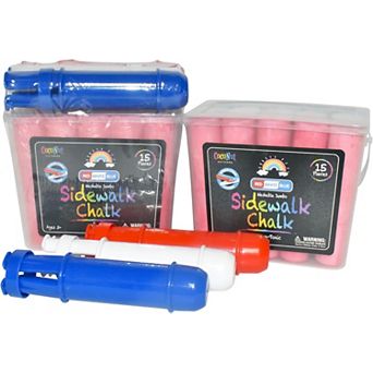 Jumbo Outdoor Sidewalk Chalk - 15 pc Red, White & Blue - 2 pk