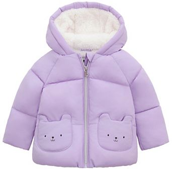 Baby Girl Rokka&Rolla BorgLined Bear Ears Puffer Jacket