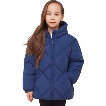 Girl Rokka&Rolla Charlotte Diamond Quilted Hooded Puffer Jacket
