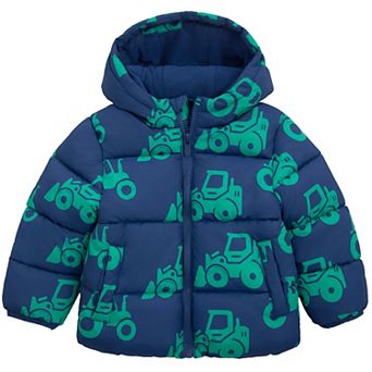 Toddler Boys' Rokka&Rolla Hudson Tractor Print Fleece Lined Puffer Jacket