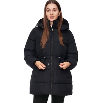 Women's Rokka&Rolla Mid-Length Cinched Waist Puffer Jacket