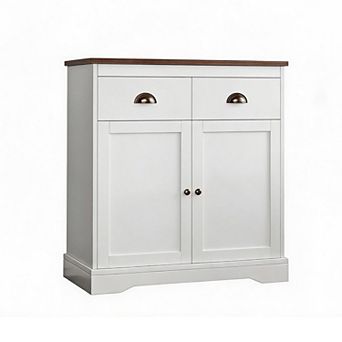 White Farmhouse Buffet Cabinet for Dining Room
