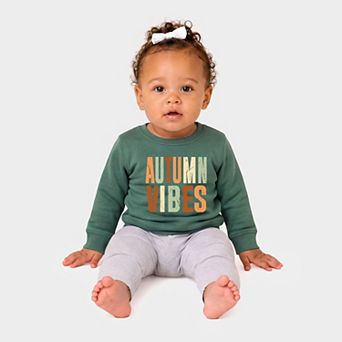 Autumn Vibes Fall Colors - Infant Crew Fleece Sweatshirt