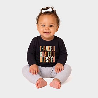 Thankful Grateful Blessed Fall Colors - Infant Crew Fleece Sweatshirt