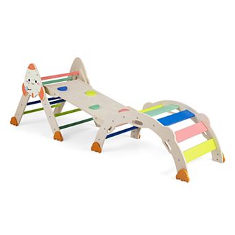 Costway 8-in-1 Climbing Toys for Toddlers with Triangle Ladder, Convertible Ramp, Indoor