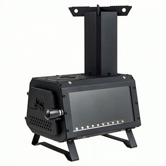 Costway Portable Wood Burning Stove Wood Camping Stove Heater with 2 Cooking Positions Patented