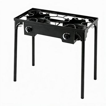 Costway 2 Burner Outdoor Propane Gas Stove 160000 BTU with Regulator Hose