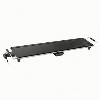 Costway 39.5" Extra Large Electric Teppanyaki Grill w/ 2 Cooking Surface Adjustable Temperatures