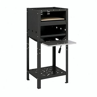 Costway 12" Outdoor Pizza Oven with Ash Tray & Wood Storage Pizza Stone Pizza Peel
