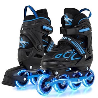 Costway Adjustable Kids’ Inline Skates Ages 7-9 4 Sizes Adjustable Blade Roller w/ Light-up Wheels