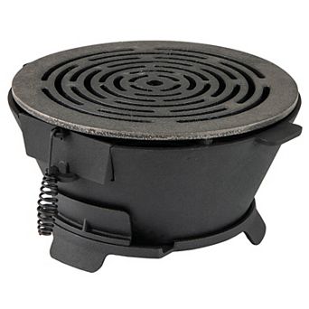 Costway Round Hibachi Grill with 12" Double-Sided Grate Air Regulating Door & Fire Gate