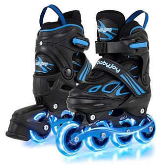Costway Adjustable Kids’ Inline Skates Ages 9-14 4 Sizes Adjustable Blade Roller w/ Light-up Wheels