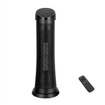 Costway 1500W Portable Electric PTC Heater Swing Space Heater w/ 24H Timer &Thermostat