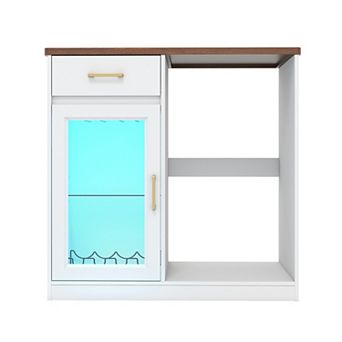 SUNSITT Coffee Bar with Mini Fridge Space Bar Cabinet with Fridge Space & Wine Storage