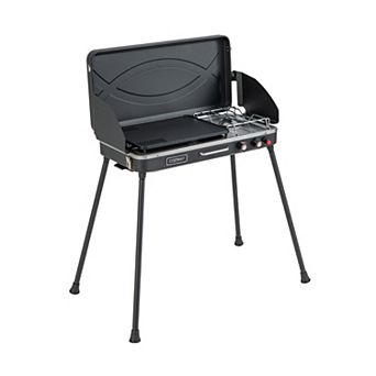 Costway 2-in-1 Propane Grill 2 Burner Camping Gas Stove Portable with Removable Leg