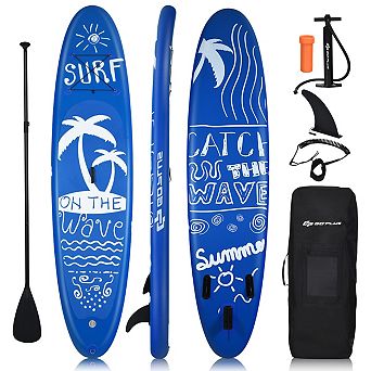 Costway 9.8' Inflatable Stand Up Paddle Board W/Carry Bag Adjustable Paddle Adult Youth