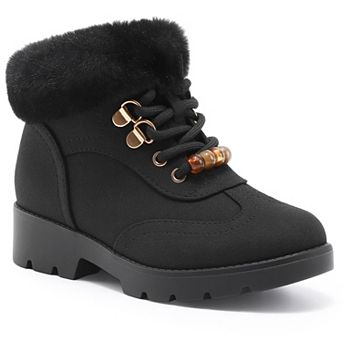HOMEHOT Girls Winter Ankle Boots Warm Snow Shoes for Little Big Kids