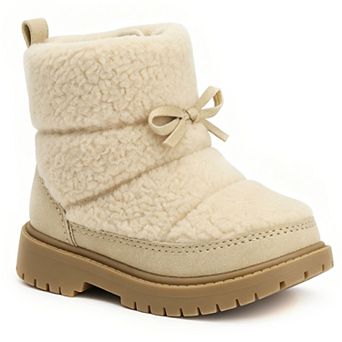 HOMEHOT Girls Winter Warm Boots Fuzzy Snow Shoes for Little Big Kids