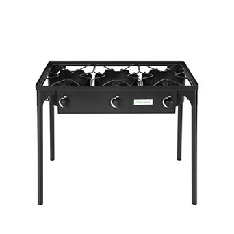 Costway Portable Propane 240,000-BTU 3 Burner Gas Cooker Outdoor Camp Stove BBQ