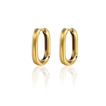 Lurienne Rectangle Hoop Earrings Sleek & Stylish