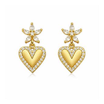 Bloom Heart Drop Earrings