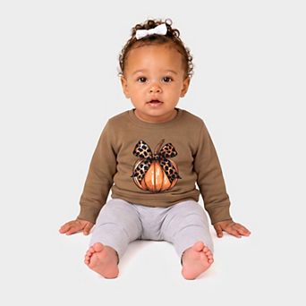Coquette Fall Pumpkin - Infant Crew Fleece Sweatshirt