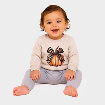 Coquette Fall Pumpkin - Infant Crew Fleece Sweatshirt