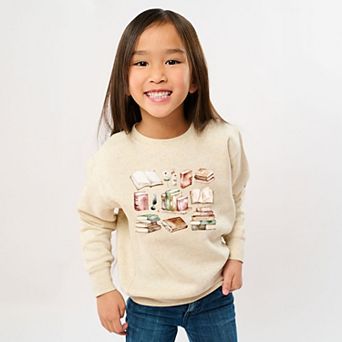 Watercolor Books Collage - Youth Graphic Sweatshirt